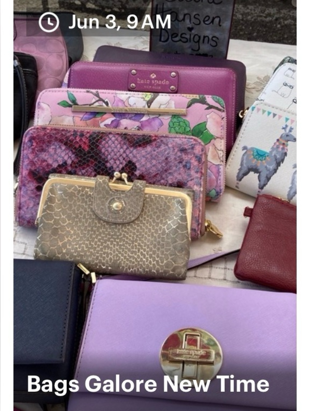 Weds June 3 Bags Galore 9 Am PT